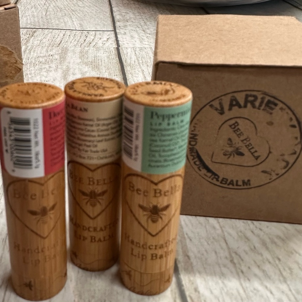 Bee Bella lip balm bundle - vanilla bean, door county cherry and peppermint